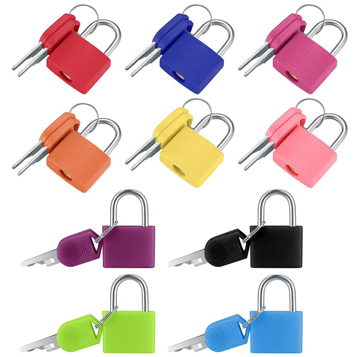 10 Pcs Luggage Locks with Keys, Locker Lock Small Luggage Padlocks,  Suitcase Locks Metal Keyed Padlock for School Gym