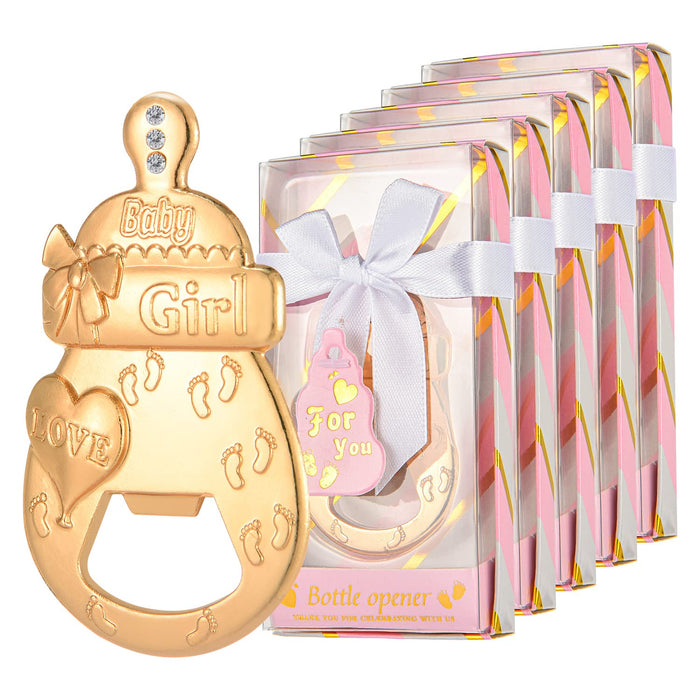 24 PCS Baby Bottle Opener Favors Baby Shower Party Favors Baby Girl Shower s Decorations Souvenirs for Guest (Pink, 24)