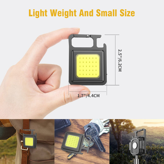 Magnetic Quick-Release Keyring Flashlight with COB LED Light