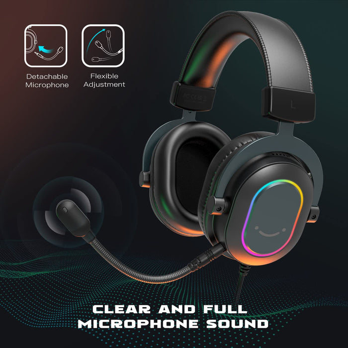  FIFINE Gaming Headset for PC-Wired Headphones with  Microphone-7.1 Surround Sound Computer USB Headset for Laptop, Streaming  Headphones on PS4/PS5, with EQ Mode, RGB, Soft Ear Pads - AmpliGame H6 :  Video