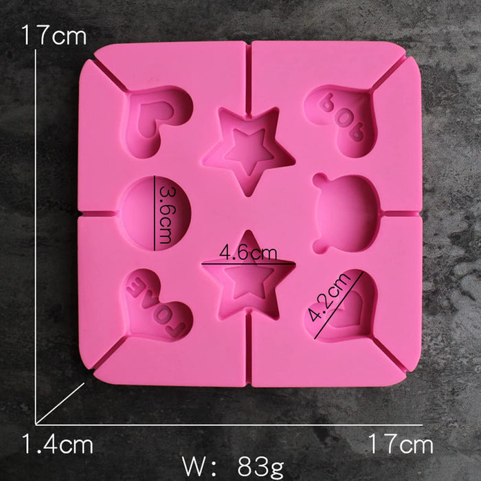 CLZOUD Silicone Food Molds DIY Candy Lollipop Molds Chocolate Candy Molds  Sugar Lolly Cake Bakeware Silica Gel 