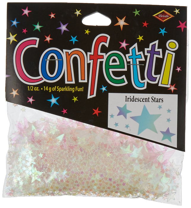 Beistle 0.5 Ounce Iridescent Plastic Star Table Confetti for Birthday Bridal Baby Shower Wedding Party Decorations