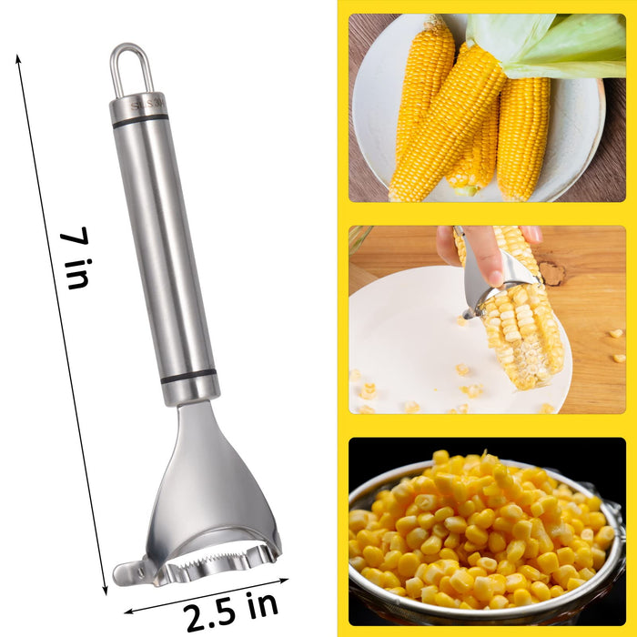 Corn Peeler, Magic Corn stripper for corn on the cob remover tool ,Stainless steel multifunctional Kitchen Grips Corn planer Cob