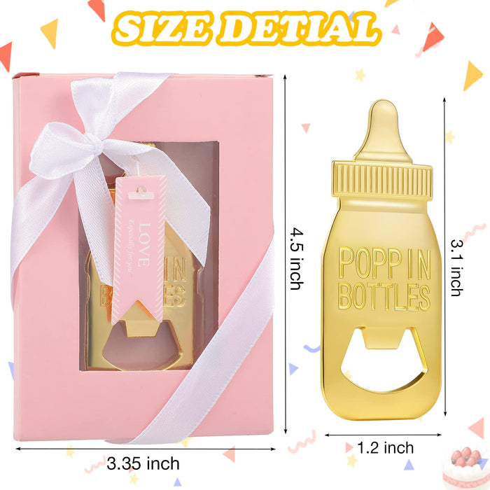 50 Pieces Baby Shower Bottle Opener Popping Bottle Opener Baby Shower Favors Feeder Shaped Bottle Opener for Guests Baby Shower