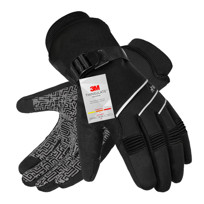 MOREOK Waterproof & Windproof -30°F Winter Gloves for Men/Women, 3M Thinsulate Thermal Gloves Touch Screen Warm Gloves for Skiing,Cycling,Motorcycle,Running