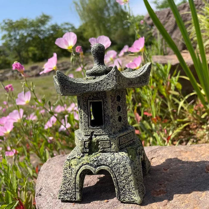 Sdeetesamjun Zen Garden Decor Pagoda Lantern Statue for Outdoor Patio Plant Pots Bonsai Decor, Japanese Yard Sculpture Decor