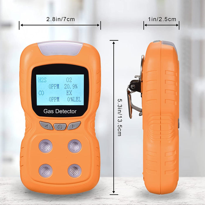 Seesii Portable 4 Gas Detector, Rechargeable Multi Gas Monitor Air