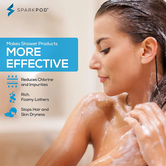 SparkPod High Pressure Shower Filter Head for Soft Water-Enhanced Form —  CHIMIYA