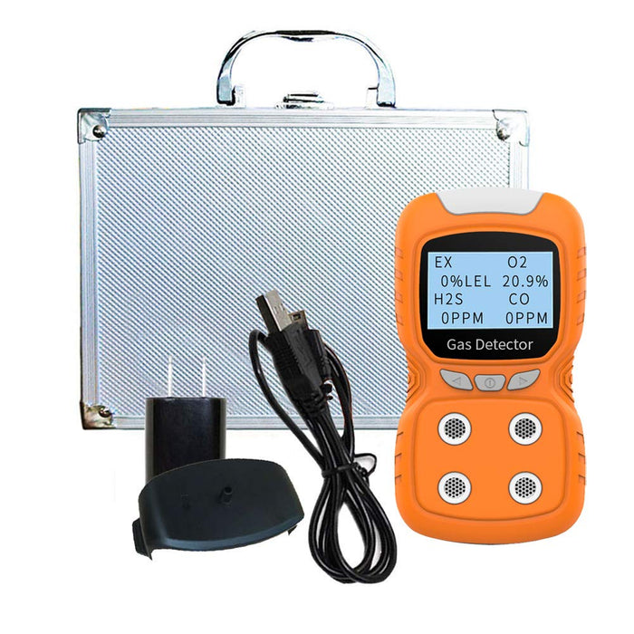 Seesii Portable 4 Gas Detector, Rechargeable Multi Gas Monitor Air