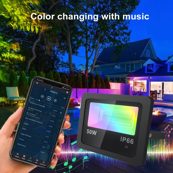 BOYILITD RGB Flood Light, Smart APP Control 50W Color Changing Exterio —  CHIMIYA