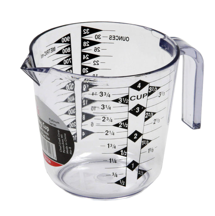 Chef Craft Select Plastic Measuring Cup, 4 Cup, Clear
