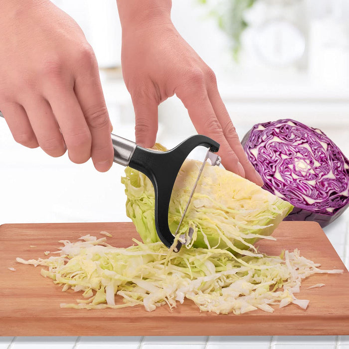 LHS Cabbage Peeler for Kitchen, Wide Mouth Vegetable Peeler, Stainless Steel Fruit Shredder Slicer with Non-Slip Handle