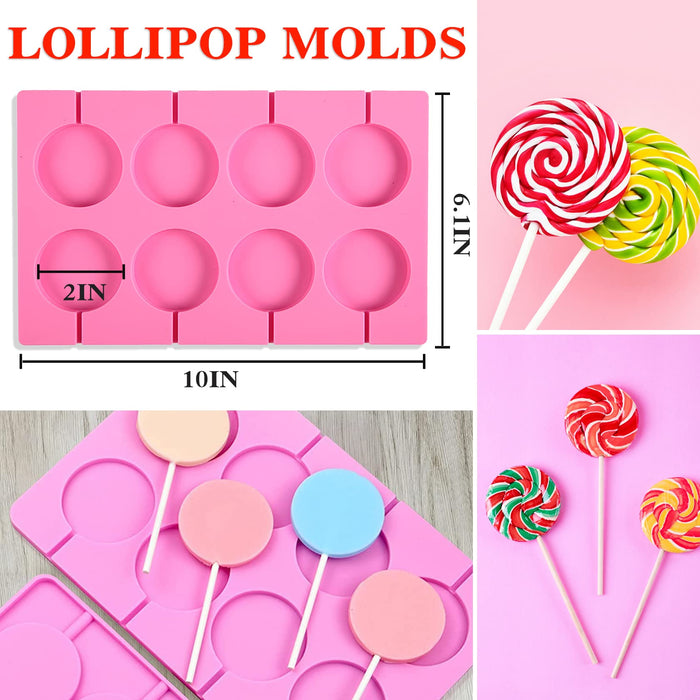 Silicone Lollipop Molds Candy Molds Silicone Sucker Molds Hard Candy Mold &  2x8