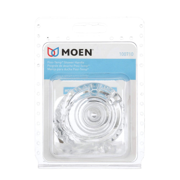 Moen 100710 Posi-Temp One-Handle Tub and Shower Replacement Knob Handle Kit, White and Chrome Knob Insert