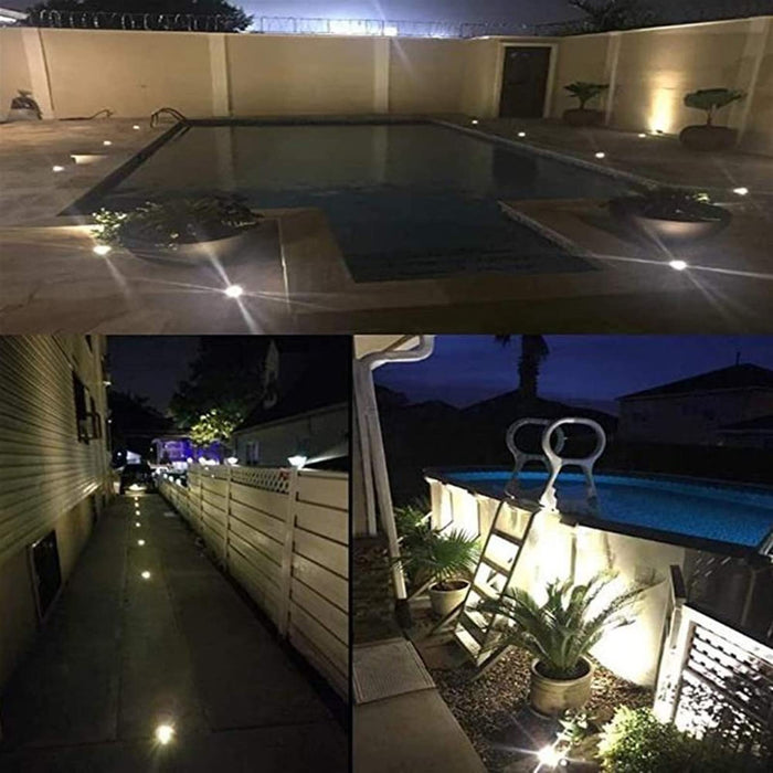 Ground LED Landscape Lights - Outdoor Buried Lights, Terrace IP67 Waterproof Outdoor Recessed Lighting Outdoor LED Recessed Spotlight for Outdoor, Street, Garden, Patio, 9 Colors
