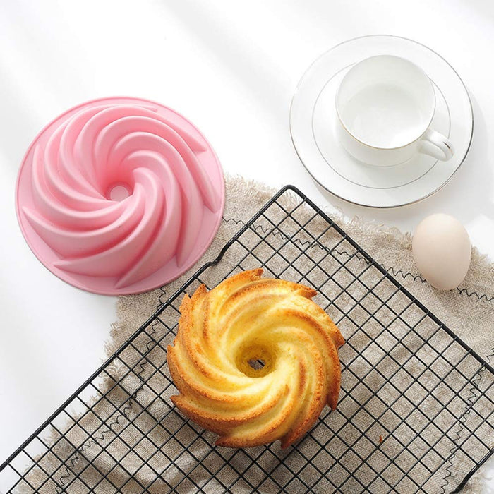 Silicone Cake Pan With Spiral Design, Food Grade Non-stick Silicone