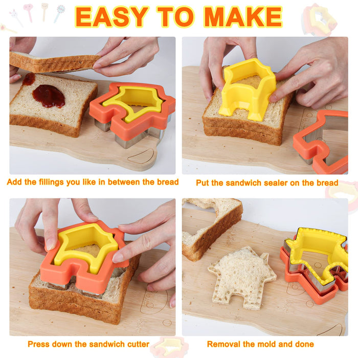 30Pcs Sandwich Cutter and Sealer Uncrustables Makers for Kids
