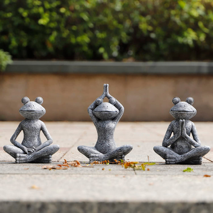 IUUOQIWO 3 Pcs Meditating Frogs Statue,4.1X5.1X2.0 Zen Animal Yoga —  CHIMIYA