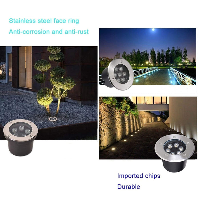 IP67 Waterproof Landscape Lights 2 Pack - LED Well Lights 9w 12v-24v Ground Lights, LED Ring Fountain Light Recessed Lighting, for Driveway Yard Well Lights Outdoor (Color : Red, Size : 9W(24V))