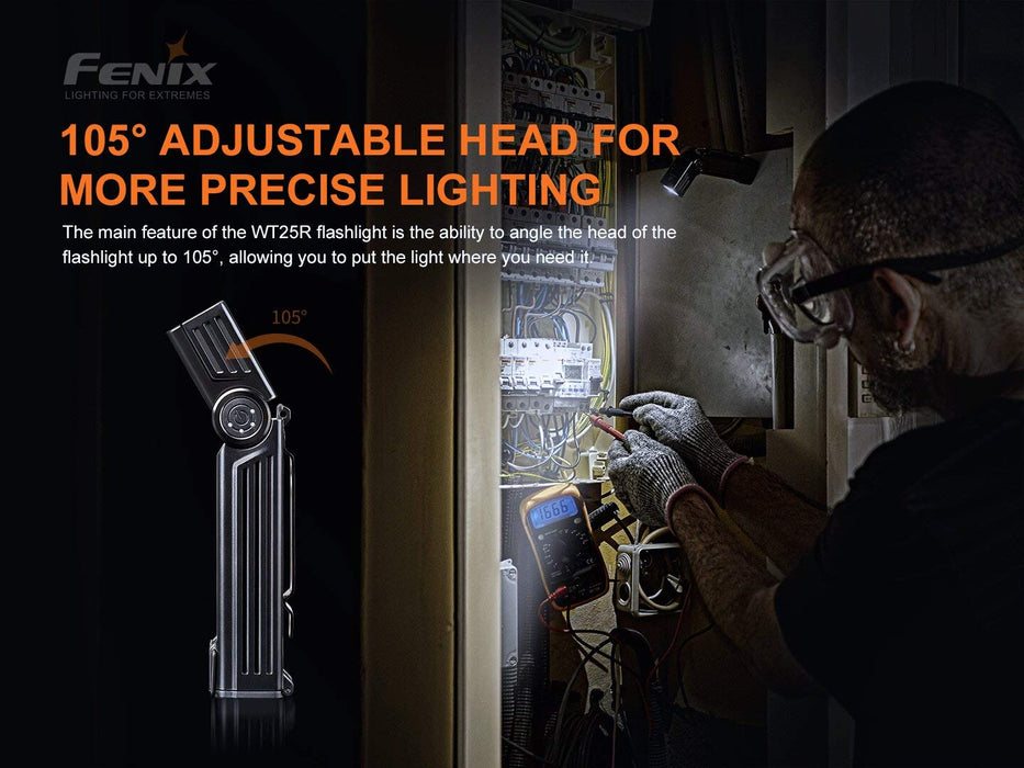 Fenix WT25R 1000 Lumen Rechargeable Handheld Worklight Magnetic Pivoting Flashlight with Backup Battery and Organizer - 3