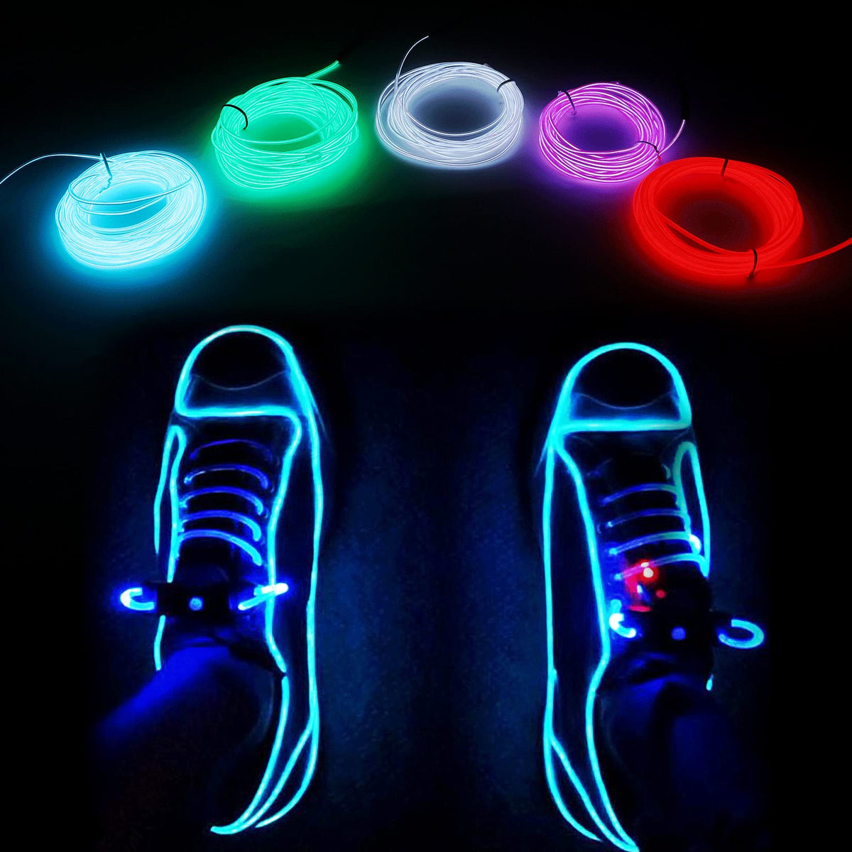 Neon lit shoes dance at party | Stock Video | Pond5