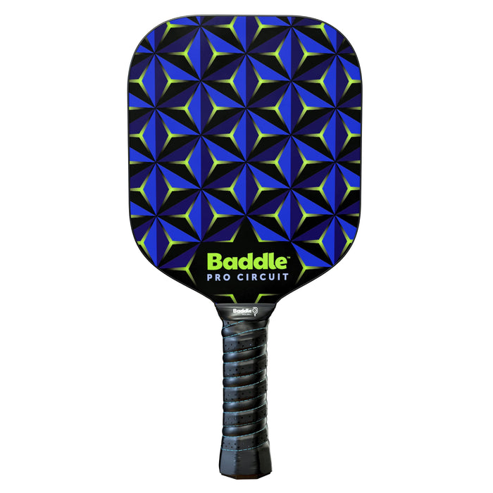 Baddle Pro Circuit Pickleball Paddle 5.25” Grip | Midweight Paddle Fiberglass Plate Surface | USAPA Approved Paddle Approved for Tournament Play