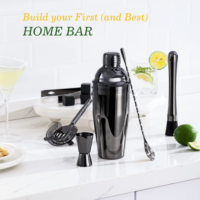 HBlife Bartenders Kit 23 Piece Cocktail Shaker Set with Stand, Stainless Steel Bar Set Include All Basic and Additional Bar