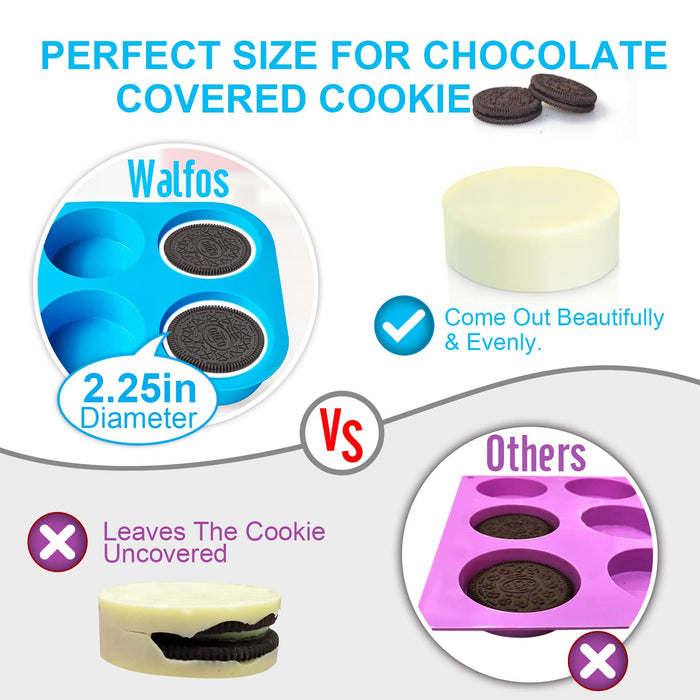 Sakolla 2 PCS Round Chocolate Cookie Molds, Cylinder Silicone Mold, Perfect  for Chocolate Covered Oreos, Cake, Candy, Pudding, Mini Soap
