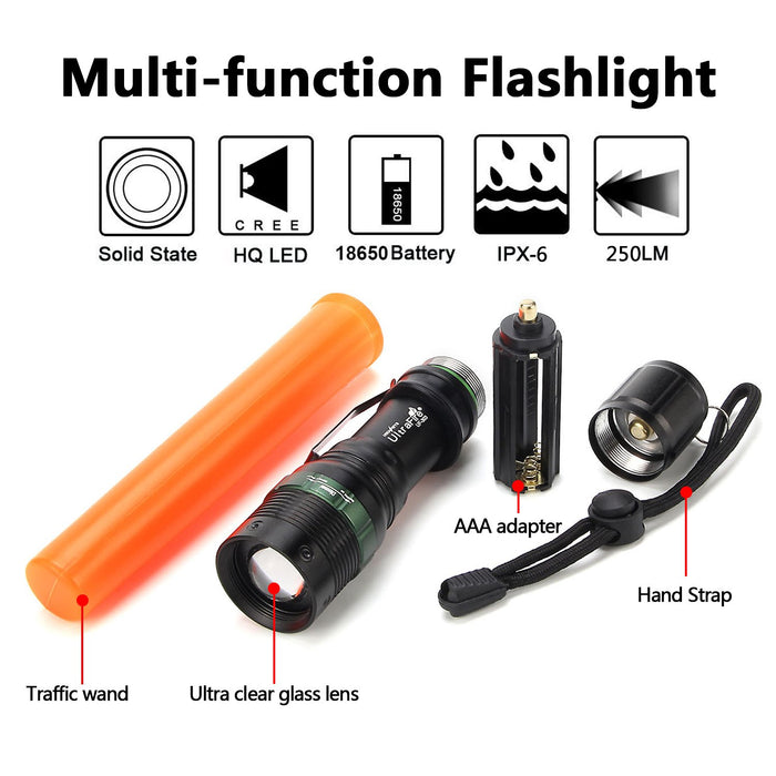 UltraFire 11-Inch Signal Traffic Wand LED Flashlight with Strobe Mode, —  CHIMIYA