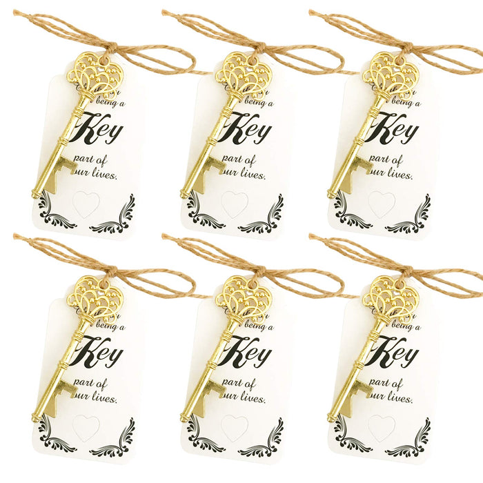 WODE 50 PCS Key Bottle Openers,Wedding Favors,s,Bridal Shower Party Favors with Card Tag and Jute Rope，Decorations or Souvenirs