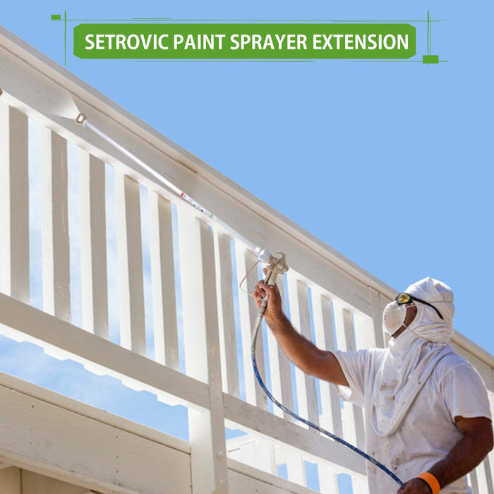 SETROVIC Airless Paint Sprayer Spray Gun Tip Extension Pole Rod (19.7 Inch, 2 PCs)