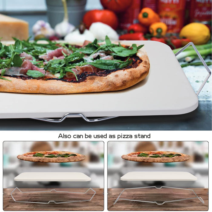 COYMOS Pizza Stone Heavy Duty Ceramic Baking Stone for use in Oven & Gril -  Thermal Shock Resistant, Ideal for Baking Pizza, Bread, Cookies