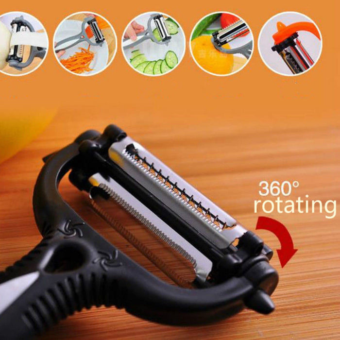 IEASExpq Peelers Multifunctional 360 Degree Rotary Kitchen Tool Vegetable Fruit Potato Carrot Peeler， Grater Turnip Cutter Slicer