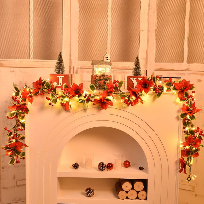  DearHouse Lighted Christmas Wreath Decoration
