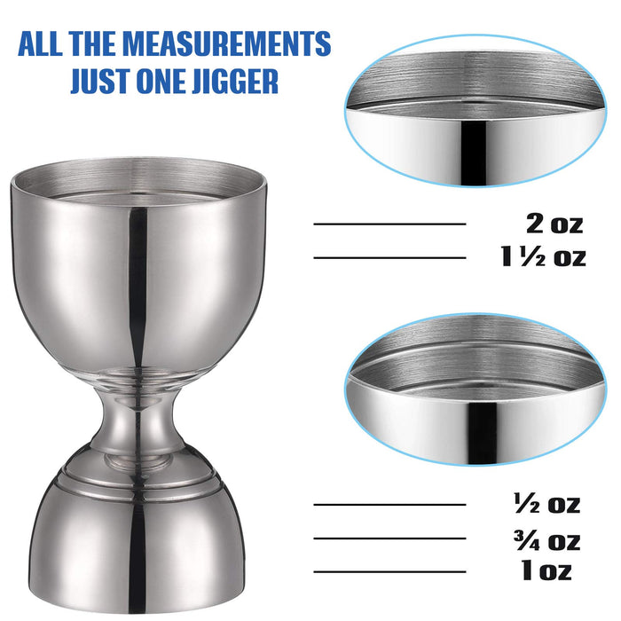 Beautiful Wine Jiggers Shot Pourer Measuring Tool 1oz-2oz Etched Markings  with Incremental Gradations 18/8 Food-Grade Stainless Steel Double Cocktail  Jigger - China Cocktails Jigger and Jigger price
