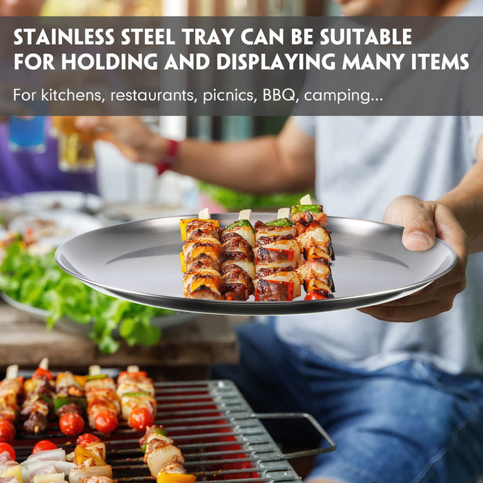 WEZVIX Stainless Steel Pizza Pan 8-Inch Set of 6, Pizza Baking Pan