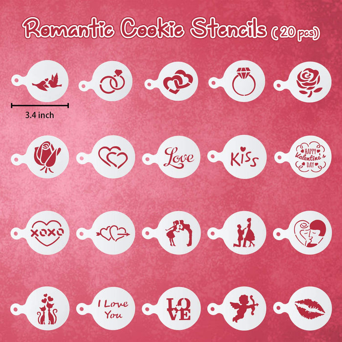 Leesgel 20pcs Valentine Cookie Stencils Stencil, Cookie Decorating Sup —  CHIMIYA