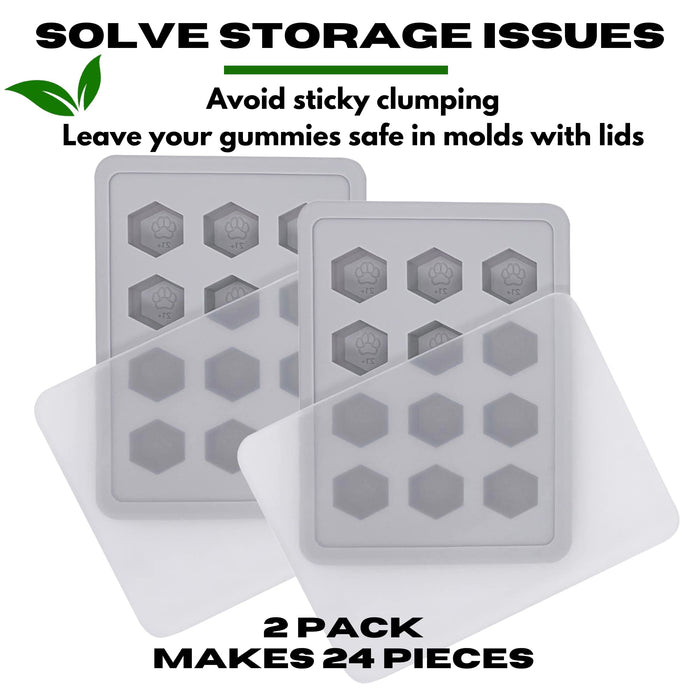 Square Silicone Candy Molds - Mini Silicone Molds For Hard Candy,  Chocolate, Gummy, Caramel, Ganache, Ice Cubes (2)