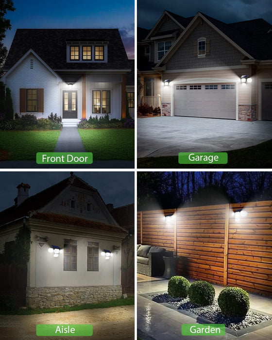 Solar Outdoor Lights, 306 LED 4 Adjustable Heads with Two Motion Sensor Outdoor Lights 3 Modes 320° Wide Angle 6500K 2500lm Solar Security Lights with Remote IP65 Waterproof Flood Wall Light (2PACK)