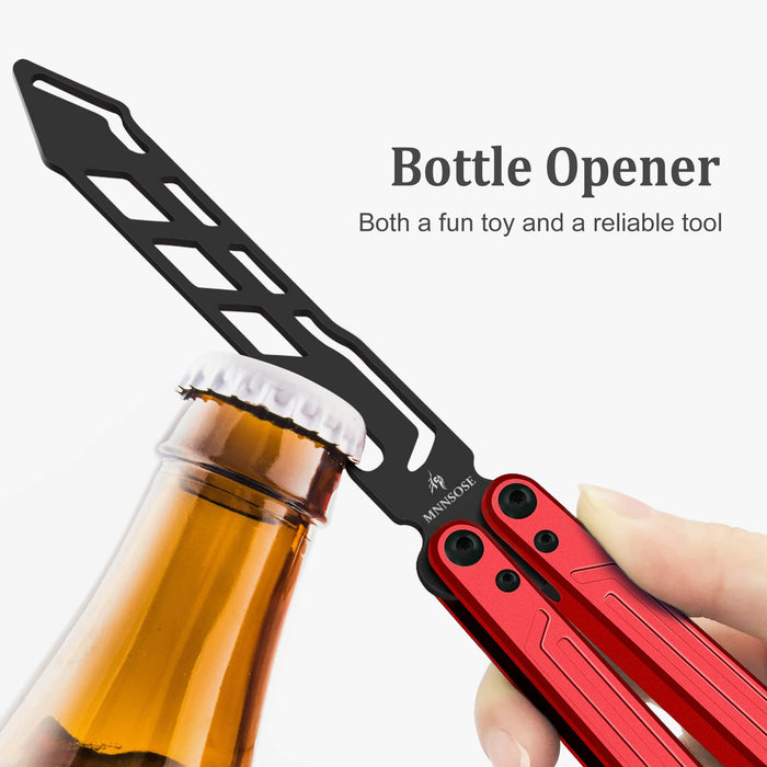 MNNSOSE Pivot Bushing System 6061 Aluminum Integral Channel Handle with Replaceable Bushing, Stainless Steel Bottle Opener - Red