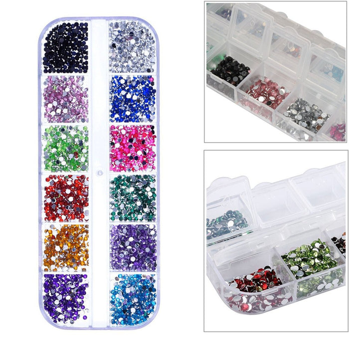 6 Pieces Nail Art Tool Jewelry Storage Box, 12 Compartments
