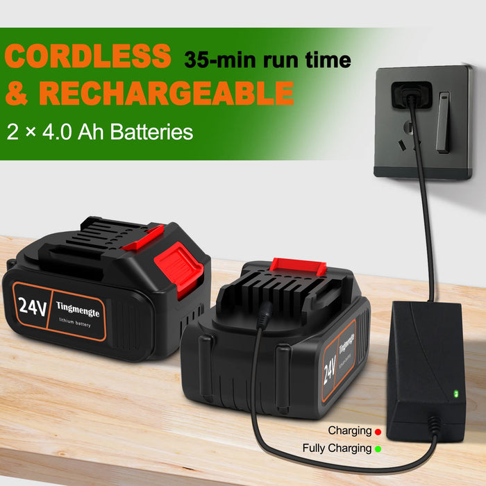 Cordless Leaf Blower,24V Electric Mini Leaf Blower with 2 Batteries an —  CHIMIYA