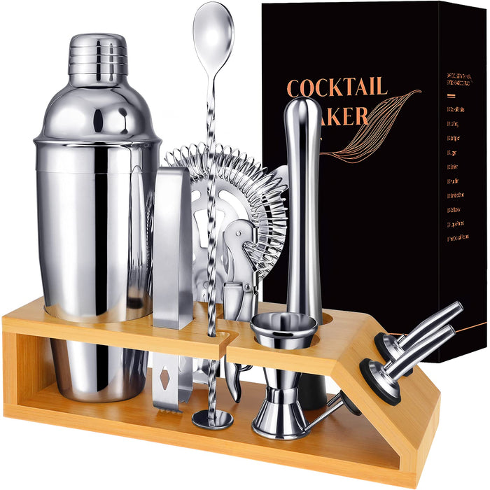 18 pièces shaker cocktail kit de barman, shaker à cocktail
