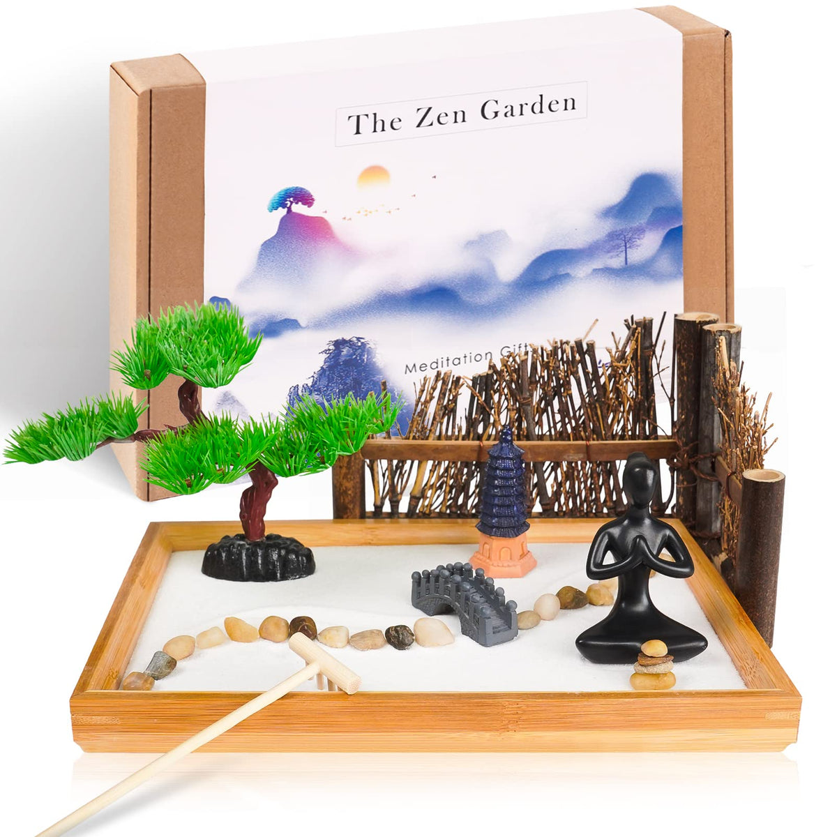Bangbangda Tabletop Zen Garden Meditation Gifts Decor Zen Gifts