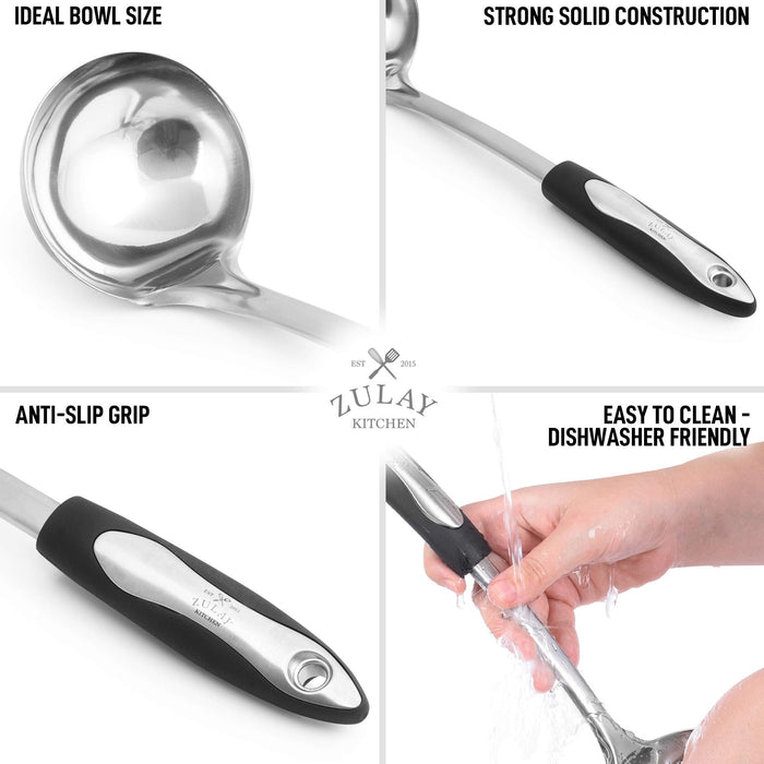 Uniques 12 inh Stainless Steel Soup Ladle Durable Rust Proof Soup Ladle With Ergonomi Handle Soup Serving Spoon Ladles For ooking