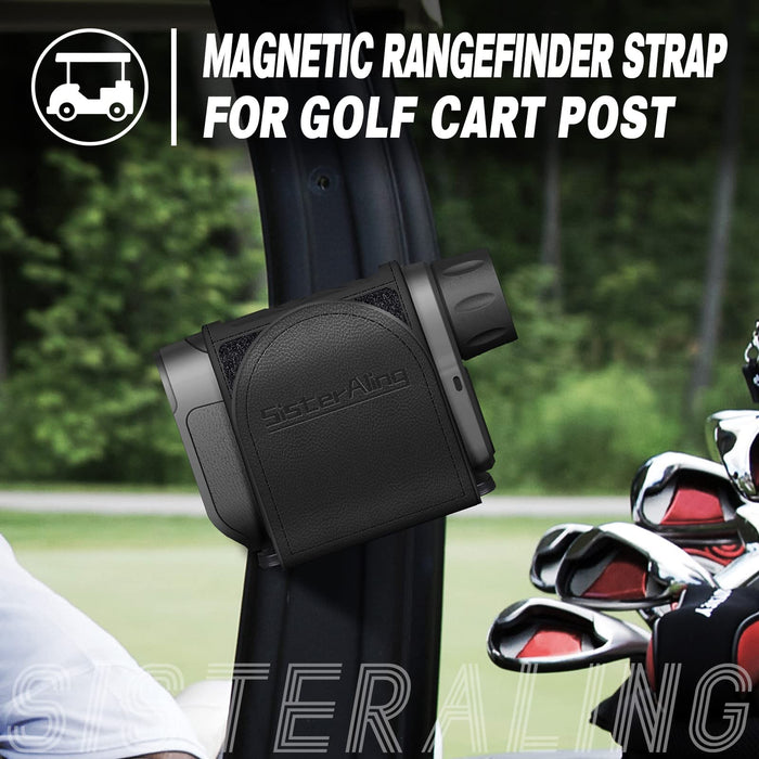 SisterAling Magnetic Rangefinder Strap for Non-Magnetic Golf Rangefinder|Strong Magnet,Slim, Adjustable Size|Securely Holds to Metal Landing Pads,Golf Cart Posts and Golf Clubs for Easy Access