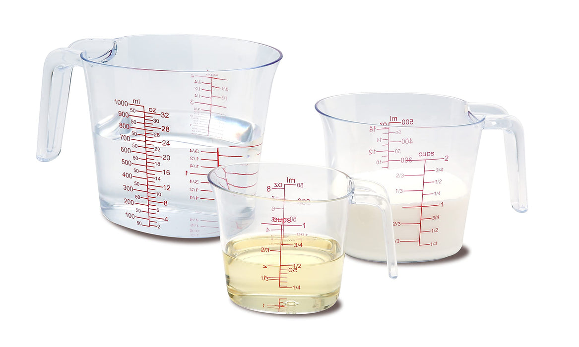 NPYPQ 3 Piece Measuring Cup Set, Includes 1-Cup, 2-Cup, and 4-Cup