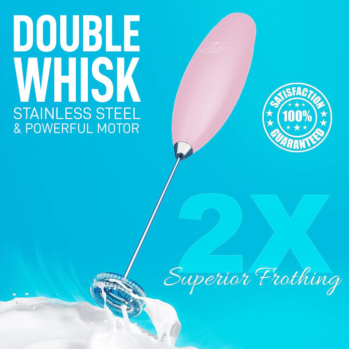Uniques Double Whisk Milk Frother Handheld High Powered For offee With Improved Motor Eletri Drink Mixer For appuino Frappe Matha