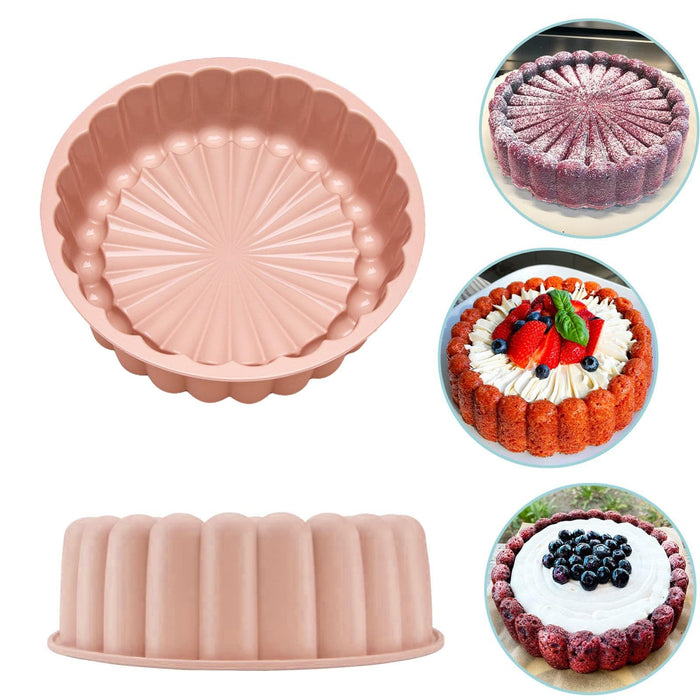 Palksky Charlotte Cake Pan Silicone, Nonstick, 8 inch Round Cake Molds for  Baking