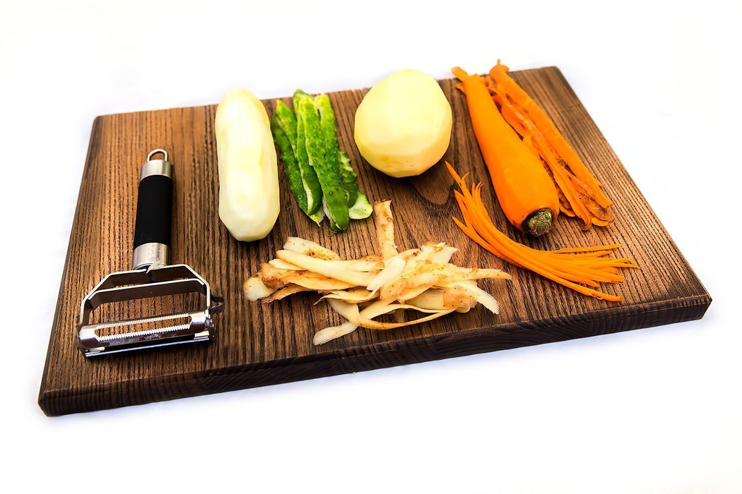 Deiss PRO Dual Julienne Peeler & Vegetable Peeler - Non-slip Handle - Apple Peeler & Potato Peeler, Orange Peeler, Zoodles Maker